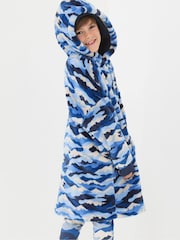 FatFace Camo Navy Blue Oversized Hoodie - Image 2 of 7