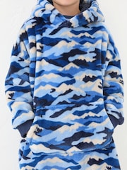 FatFace Camo Navy Blue Oversized Hoodie - Image 4 of 7