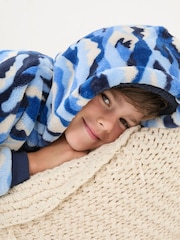 FatFace Camo Navy Blue Oversized Hoodie - Image 6 of 7