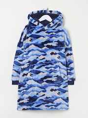 FatFace Camo Navy Blue Oversized Hoodie - Image 7 of 7