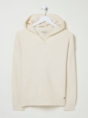 FatFace Cream Textured Hoodie - Image 5 of 5