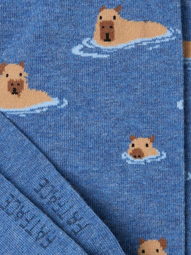 FatFace Blue Capybara Men's Socks 1 Pack - Image 2 of 2
