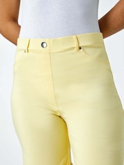 Roman Mustard Yellow Turned Hem Stretch Shorts - Image 5 of 5