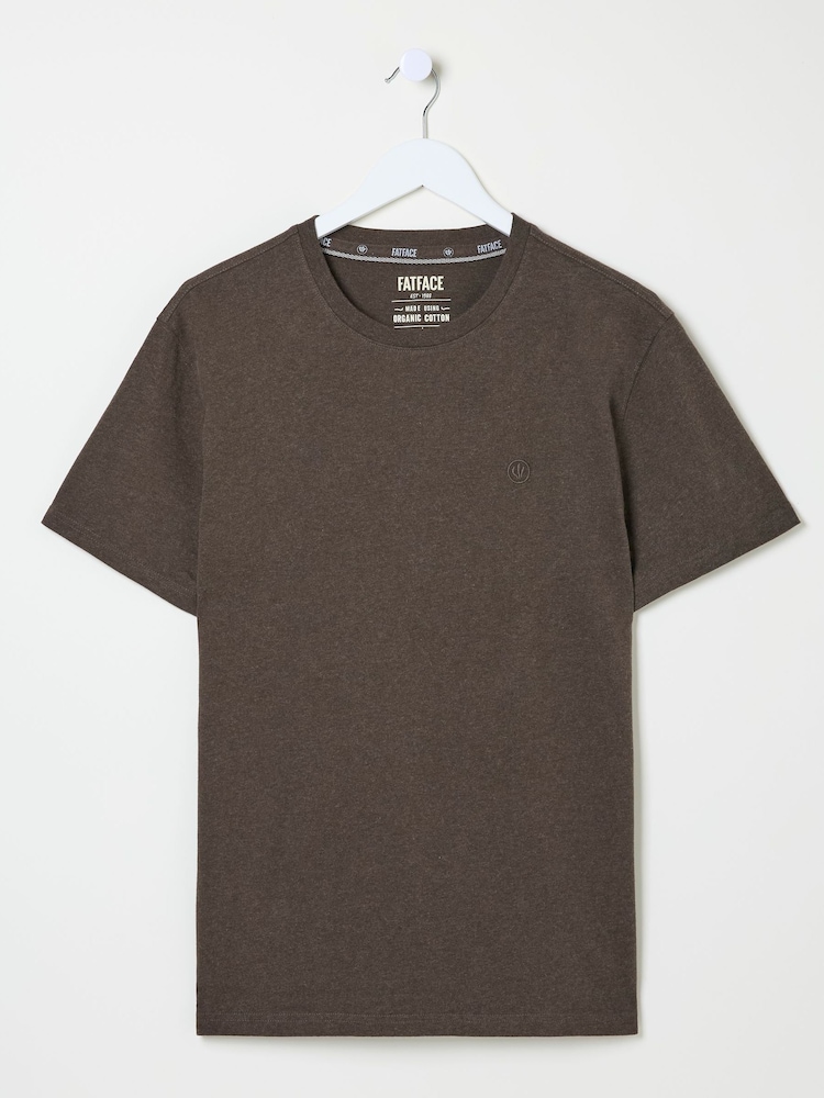FatFace Lulworth Brown 100% Cotton Organic Crew T-Shirt - Image 5 of 5 FatFace Lulworth Brown 100% Cotton Organic Crew T-Shirt - Image 5 of 5