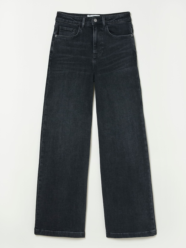 FatFace Welling Black Wide Leg Jeans - Image 1 of 1