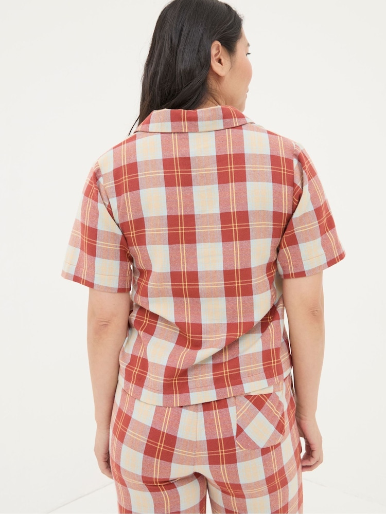 FatFace Red Check Pyjama Top - Image 2 of 5