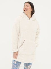 FatFace Snuggle Ivory Borg Hoodie - Image 1 of 5