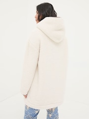 FatFace Snuggle Ivory Borg Hoodie - Image 2 of 5