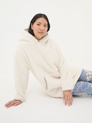 FatFace Snuggle Ivory Borg Hoodie - Image 3 of 5