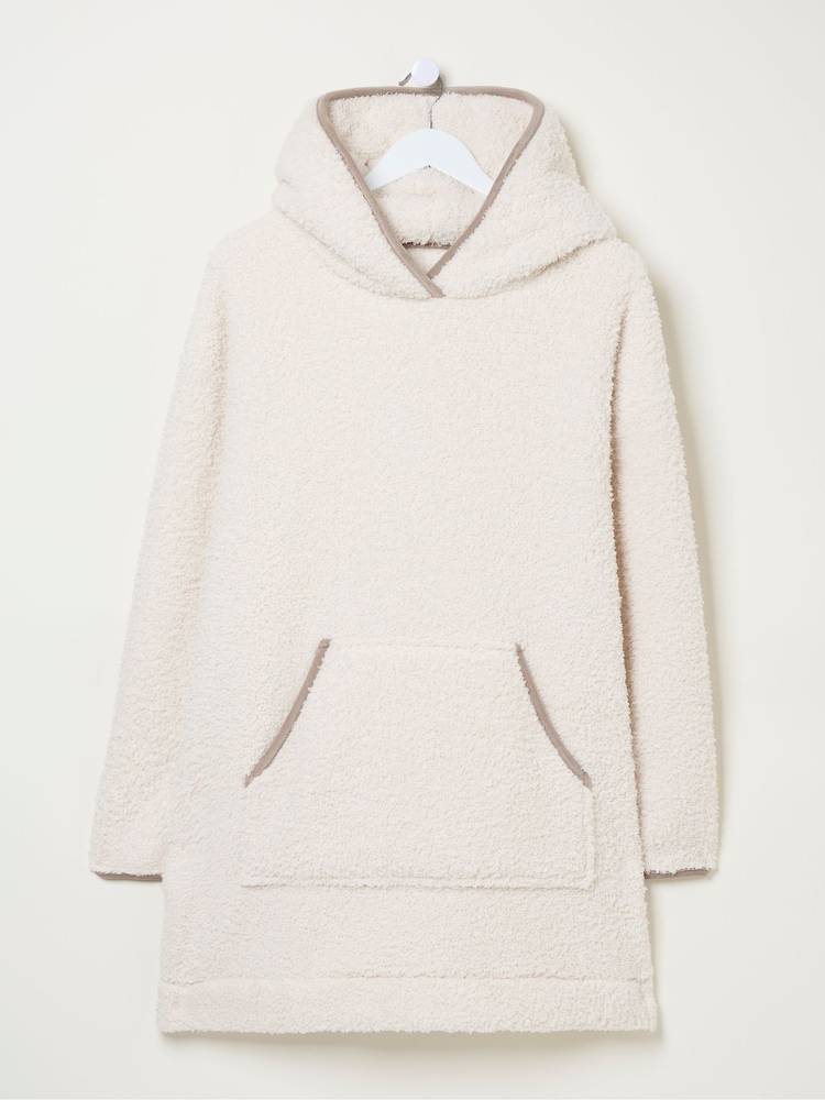 FatFace Snuggle Ivory Borg Hoodie - Image 5 of 5
