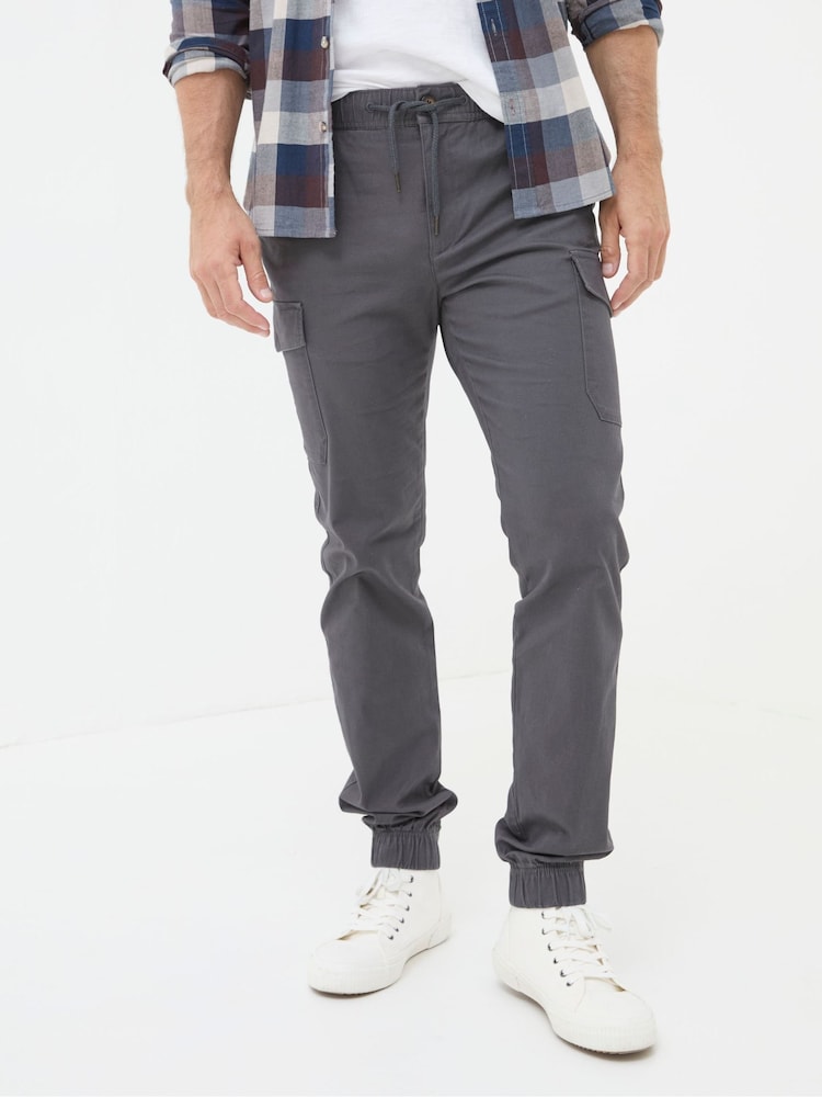 FatFace Kent Grey Cuffed Cargo Trousers - Image 4 of 6