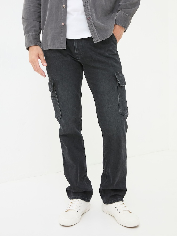 FatFace Vintage Black Cargo Jeans - Image 3 of 7