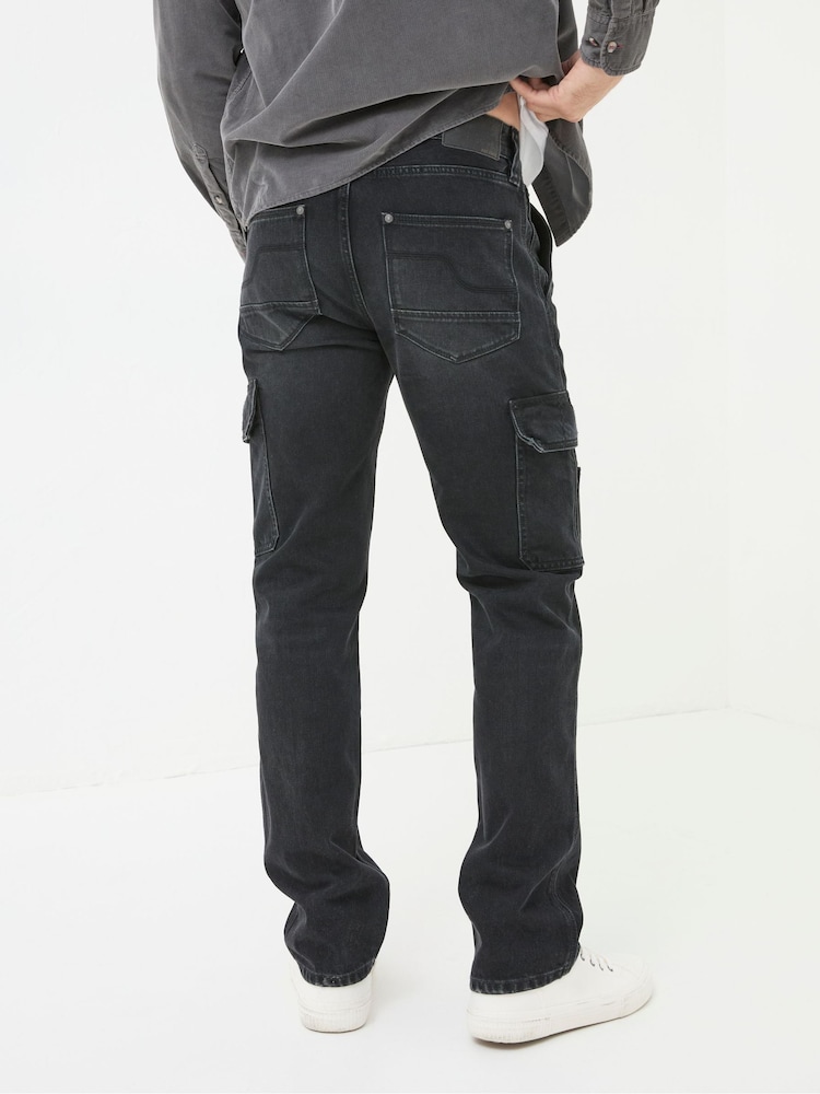 FatFace Vintage Black Cargo Jeans - Image 4 of 7