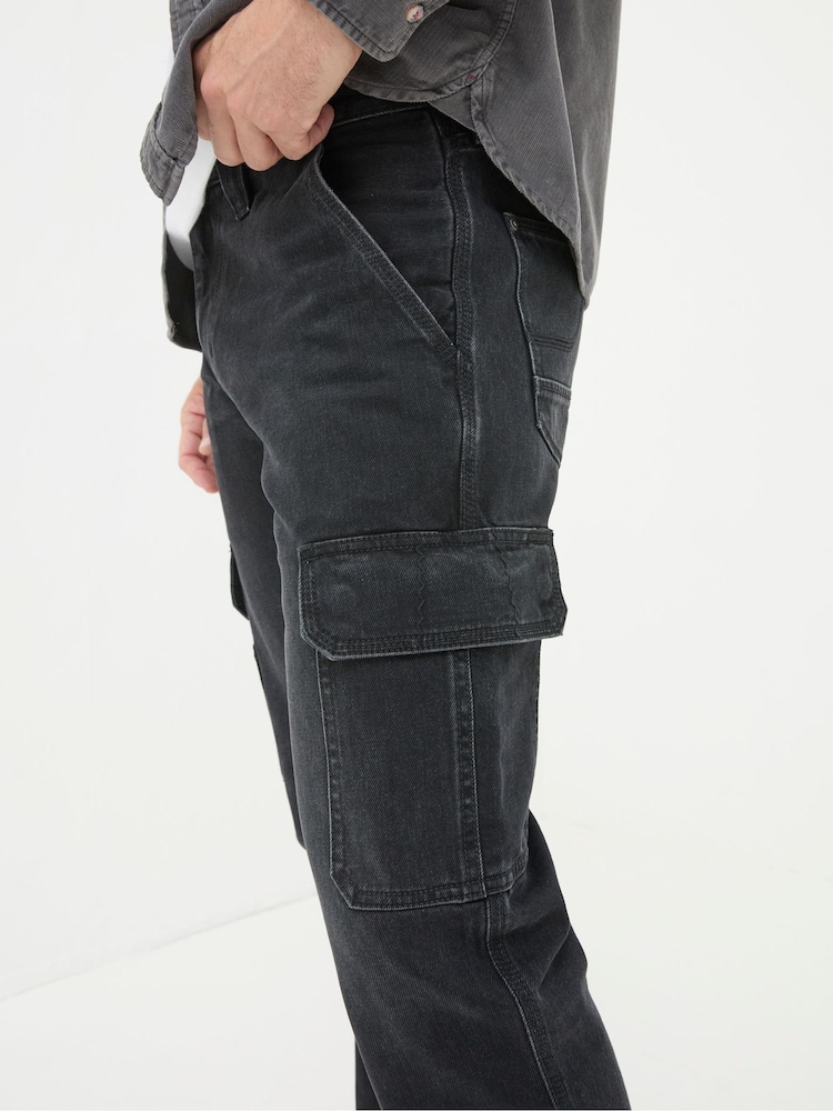FatFace Vintage Black Cargo Jeans - Image 5 of 7