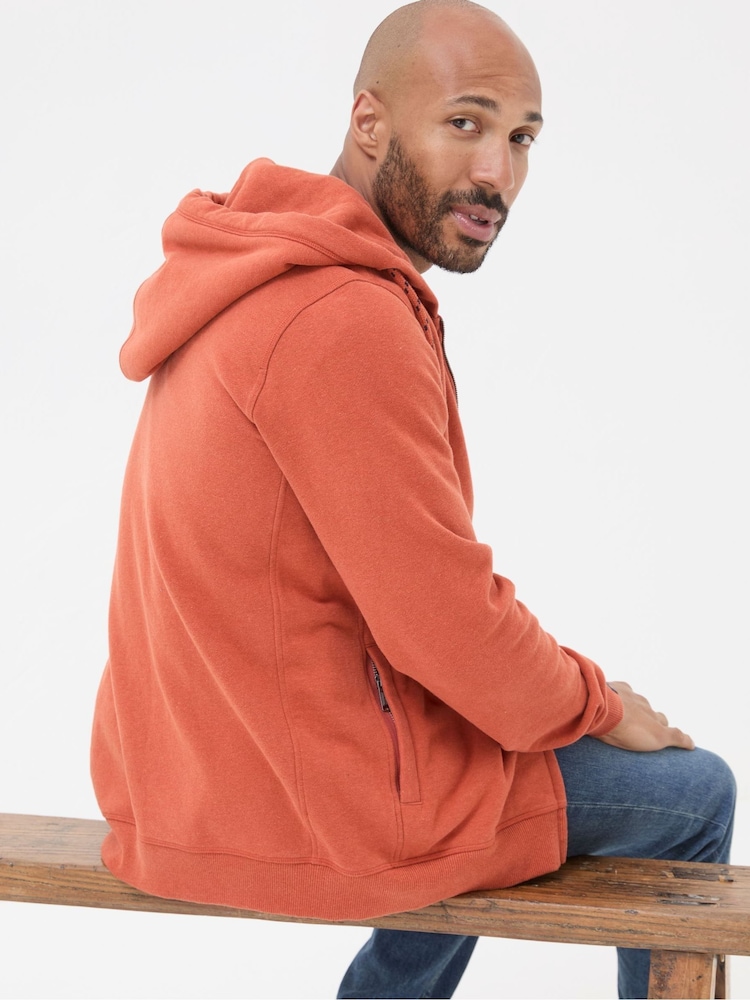 FatFace Brooke Orange Zip Through Hoodie - Image 2 of 5