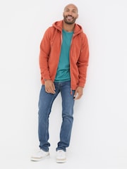 FatFace Brooke Orange Zip Through Hoodie - Image 3 of 5