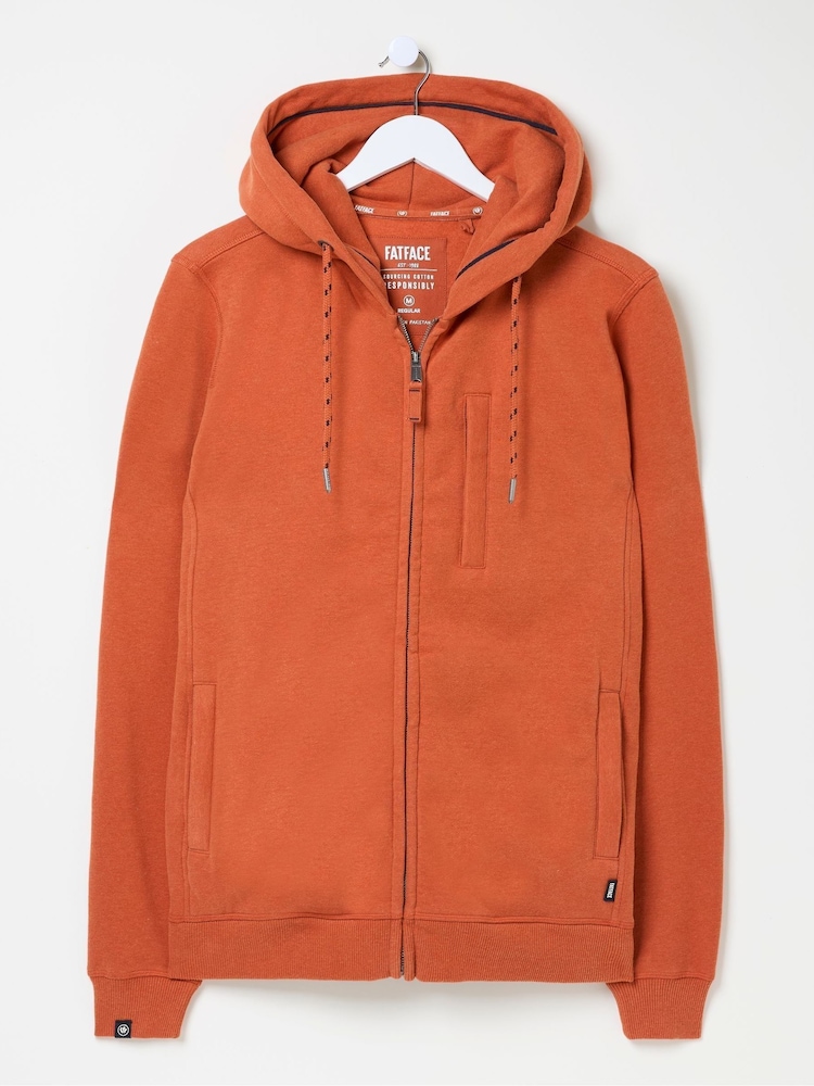 FatFace Brooke Orange Zip Through Hoodie - Image 5 of 5