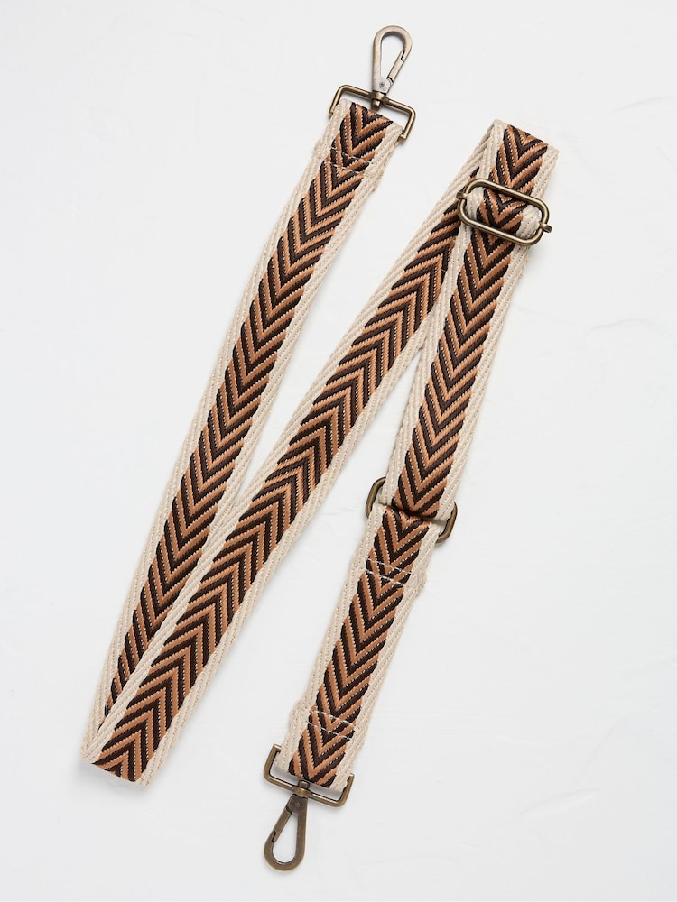 FatFace Brown Chevron Bag Strap - Image 1 of 2