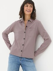 FatFace Jess Grey Striped Shirt - Image 1 of 6