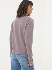 FatFace Jess Grey Striped Shirt - Image 2 of 6