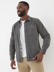 FatFace Grey Long Sleeve Cord Shirt - Image 1 of 4