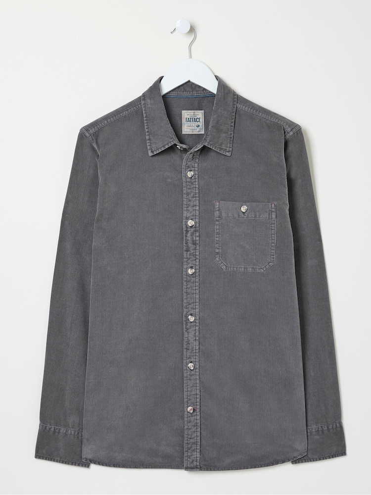 FatFace Grey Long Sleeve Cord Shirt - Image 4 of 4 FatFace Grey Long Sleeve Cord Shirt - Image 4 of 4