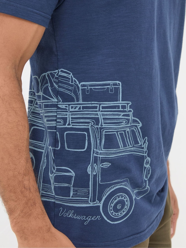FatFace Blue VW Sketch T-Shirt - Image 6 of 6