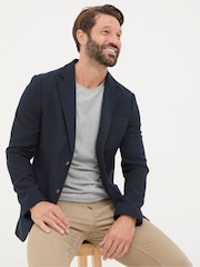 FatFace Blue Navy Witley Wool Blazer - Image 4 of 6