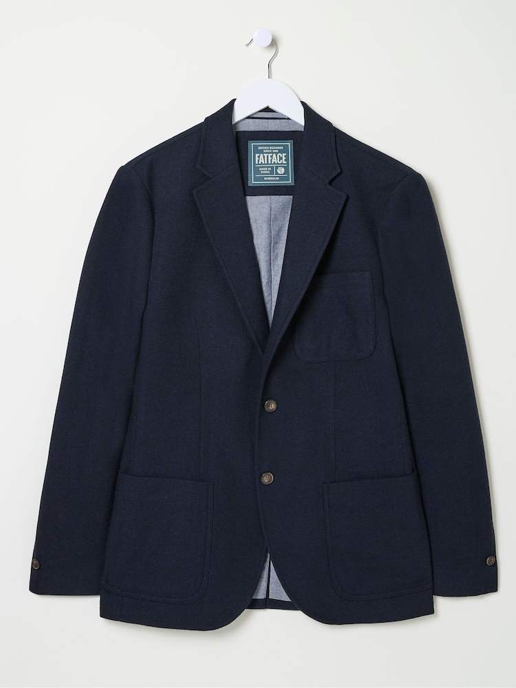 FatFace Blue Navy Witley Wool Blazer - Image 6 of 6