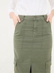 FatFace Lara Green Cargo Midi Skirt - Image 4 of 5