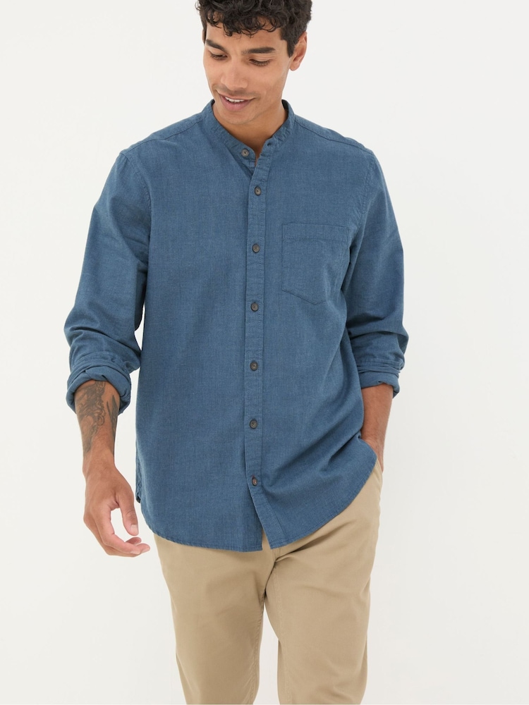FatFace Tadlow Blue Grandad Shirt - Image 1 of 6