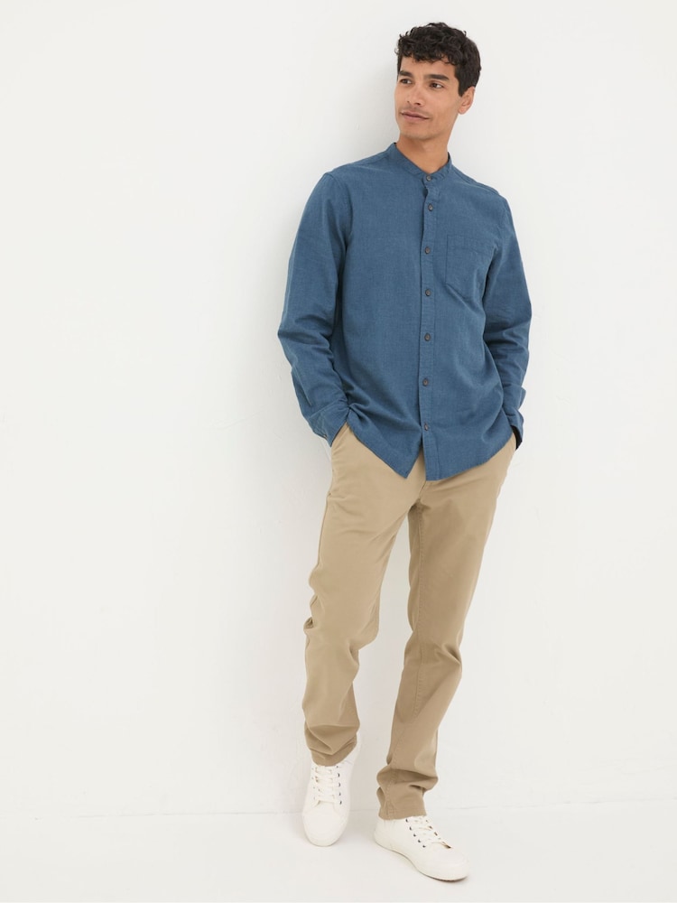 FatFace Tadlow Blue Grandad Shirt - Image 2 of 6