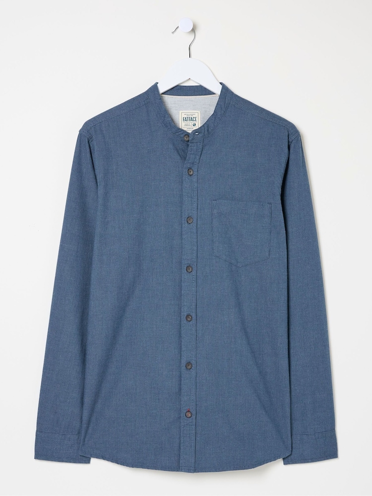 FatFace Tadlow Blue Grandad Shirt - Image 6 of 6