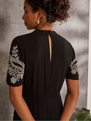 FatFace Margot Black Beaded Maxi Dress - Image 5 of 6