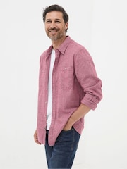 FatFace Red Long Sleeve Malton Shirt - Image 1 of 5
