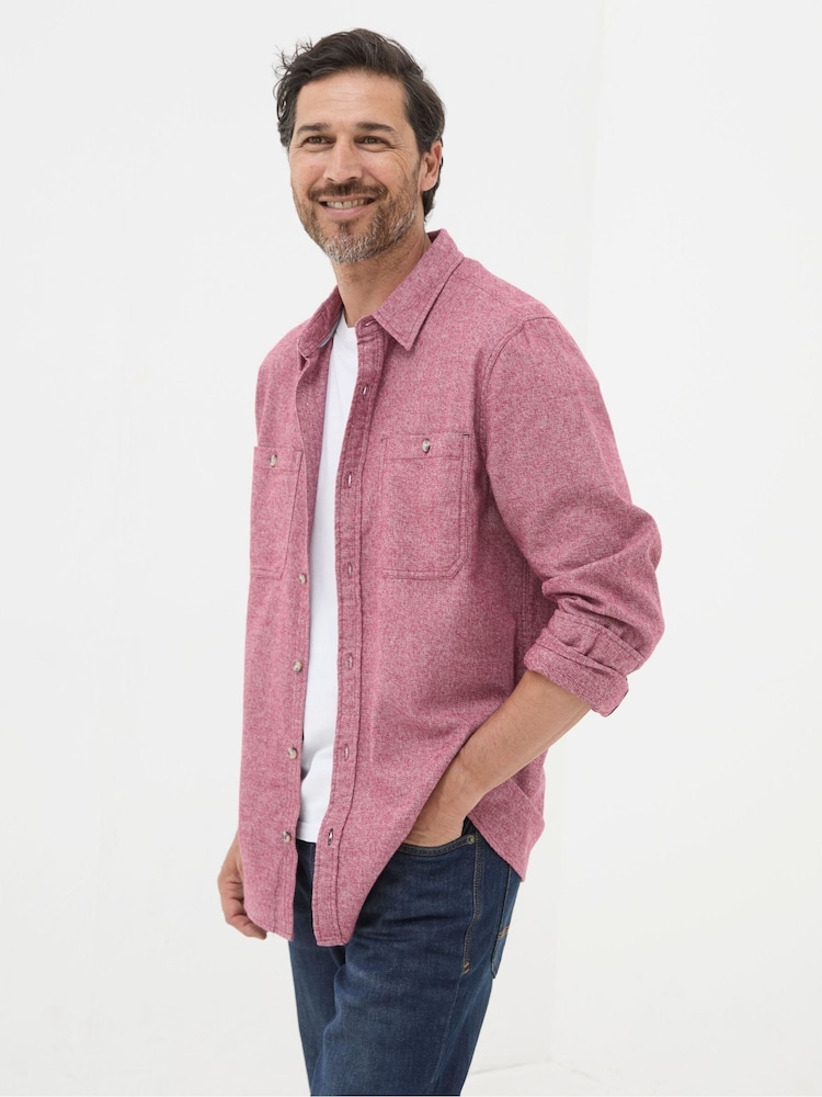 FatFace Red Long Sleeve Malton Shirt - Image 1 of 5