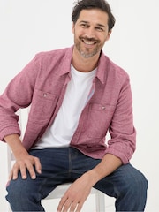 FatFace Red Long Sleeve Malton Shirt - Image 3 of 5