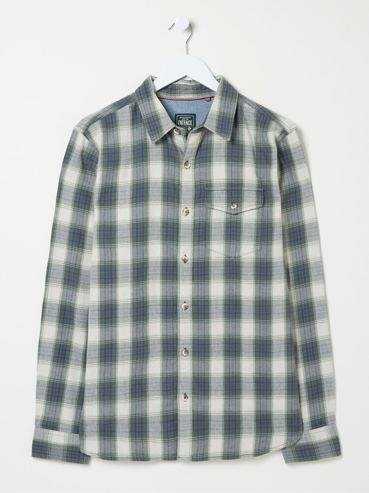 FatFace Murton Green Long Sleeve Check Shirt - Image 1 of 1