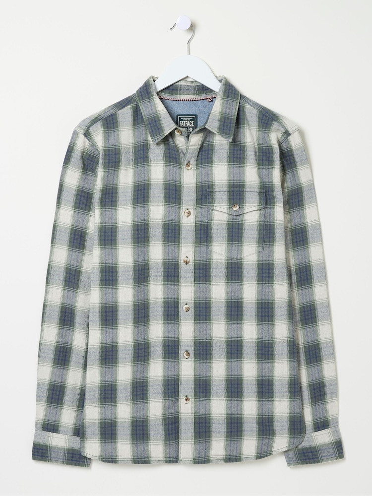 FatFace Murton Green Long Sleeve Check Shirt - Image 1 of 1 FatFace Murton Green Long Sleeve Check Shirt - Image 1 of 1