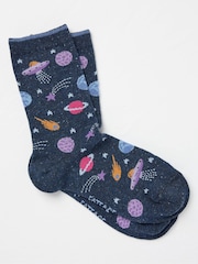 FatFace Blue Space Womens Socks 1 Pack (size 4-7) - Image 1 of 2