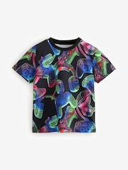 Black/White/Fluro Green Gamer Regular Fit Graphic Short Sleeve 100% Cotton T-Shirts 3 Pack (3-16yrs) - Image 2 of 7