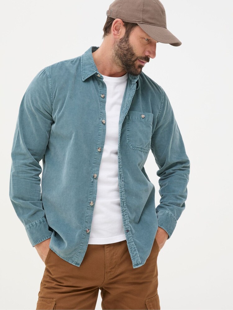 FatFace Green Long Sleeve Cord Shirt - Image 1 of 6