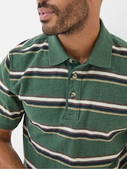 FatFace Harris Green Stripe Polo Shirt - Image 3 of 5