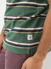 FatFace Harris Green Stripe Polo Shirt - Image 4 of 5