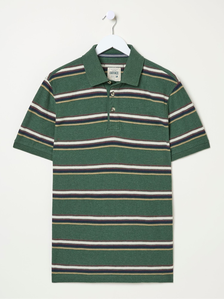 FatFace Harris Green Stripe Polo Shirt - Image 5 of 5 FatFace Harris Green Stripe Polo Shirt - Image 5 of 5