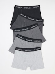 FatFace Grey Plain Boxers 5 Pack - Image 1 of 2