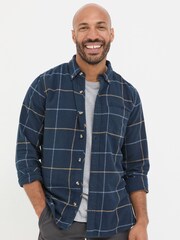 FatFace Blue Windowpane Check Shirt - Image 1 of 5