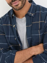 FatFace Blue Windowpane Check Shirt - Image 4 of 5