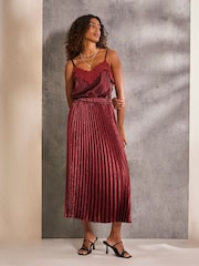 FatFace Lia Dark Red Metallic Cami - Image 1 of 6
