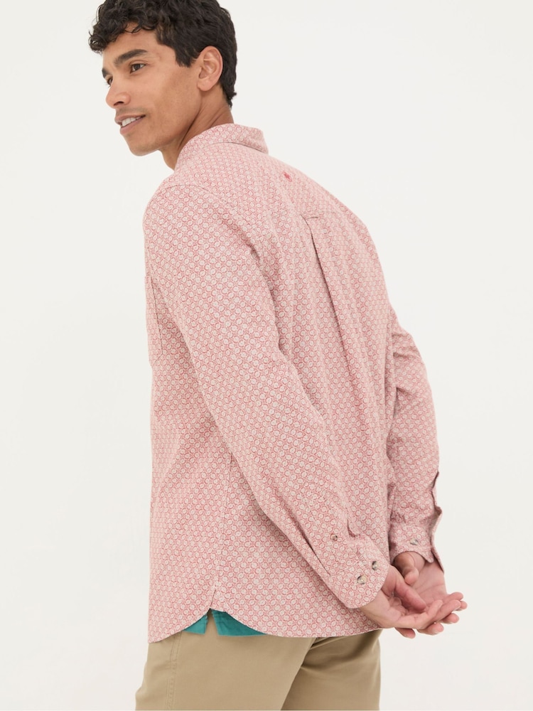FatFace Orange Block Print Shirt - Image 2 of 5